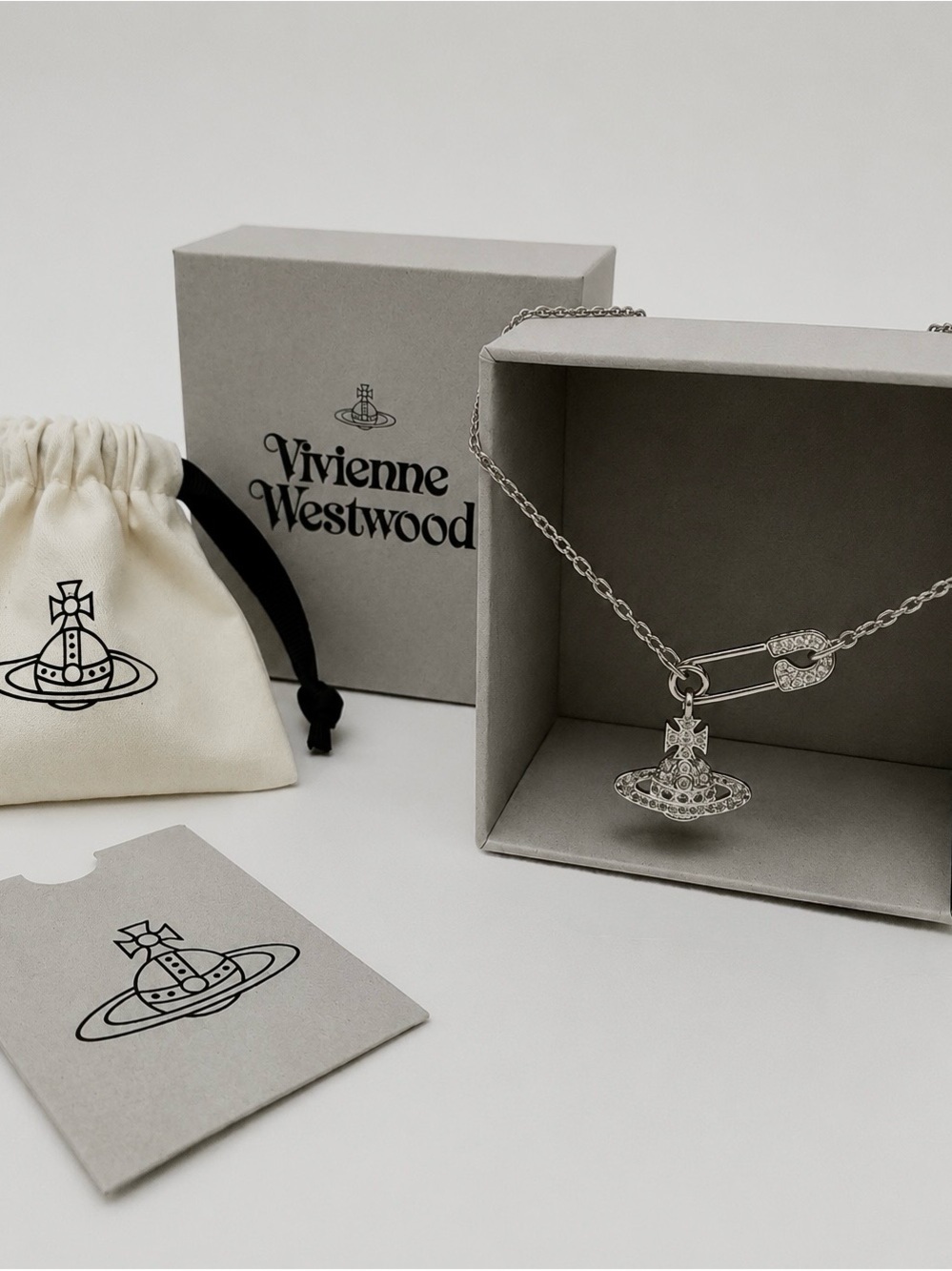 Vivienne Westwood Lucrece Crystal Orb Pendant Necklace – Silver - Picture 10 of 11